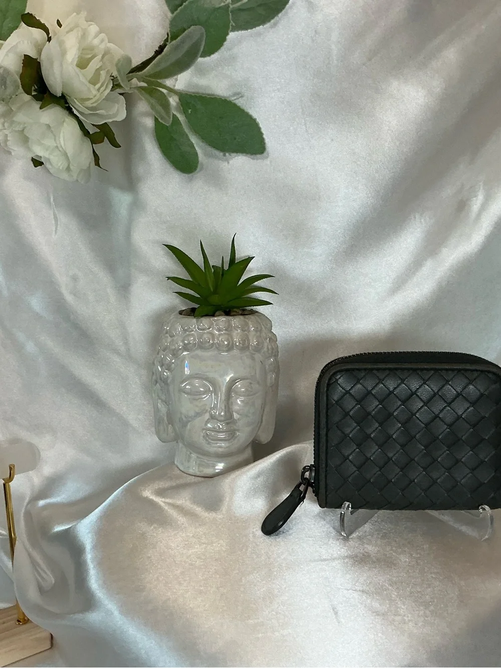 Preloved Bottega Veneta Black Intrecciato Leather Zip Wallet